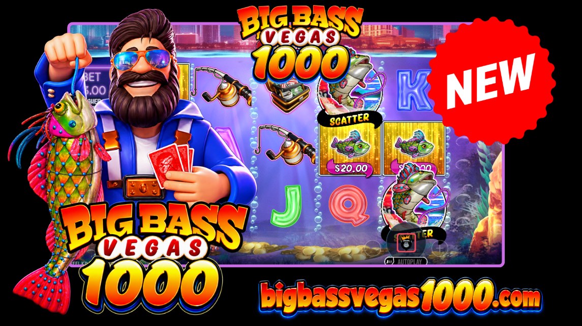 Big Bass Vegas 1000 gameplay preview with fisherman, fish symbols and Scatter on the reels